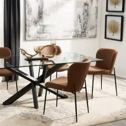 Lola Black Dining Table - Glass Top