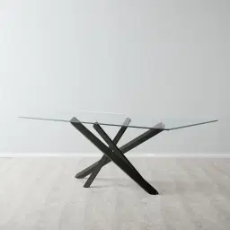Lola Black Dining Table - Glass Top