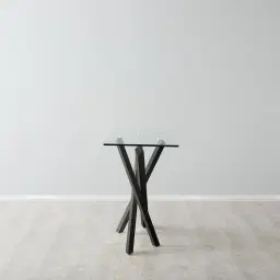 Lola Black Console Table - Glass Top