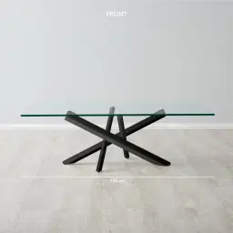 Lola Black Coffee Table  - Glass Top