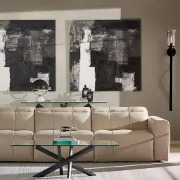 Lola Black Coffee Table  - Glass Top