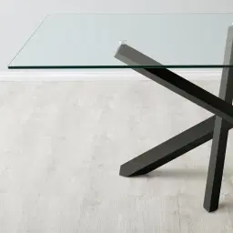 Lola Black Coffee Table  - Glass Top