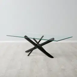 Lola Black Coffee Table  - Glass Top