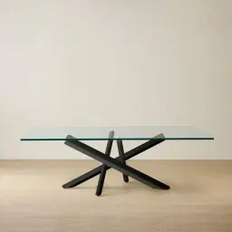 Lola Black Coffee Table  - Glass Top