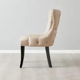 Camille II Beige Vegan Leather Dining Chair 