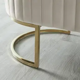 Hilda II Cream Velvet Ottoman 