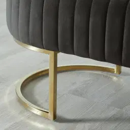 Hilda II Charcoal Velvet Ottoman 