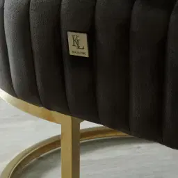 Hilda II Charcoal Velvet Ottoman 