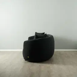 Everett Black Boucle 3-Seater Sofa