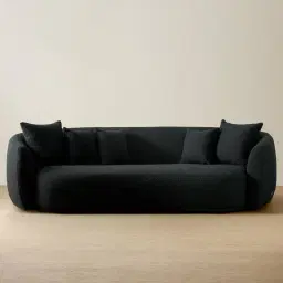 Everett Black Boucle 3-Seater Sofa