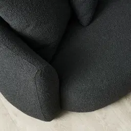 Everett Black Boucle 3-Seater Sofa