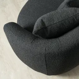 Everett Black Boucle 2 Seater Sofa 
