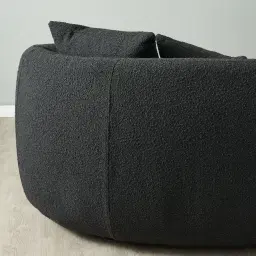 Everett Black Boucle 2 Seater Sofa 