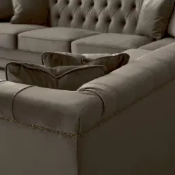 Audrey Mushroom Velvet Corner Sofa