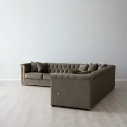 Audrey Mushroom Velvet Corner Sofa