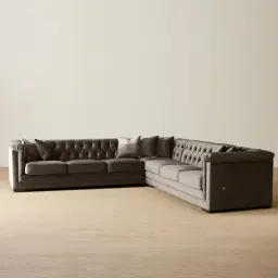 Audrey Mushroom Velvet Corner Sofa