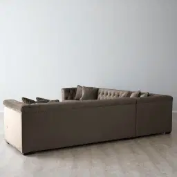 Audrey Mushroom Velvet Corner Sofa