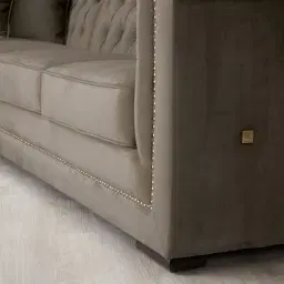 Audrey Mushroom Velvet Corner Sofa