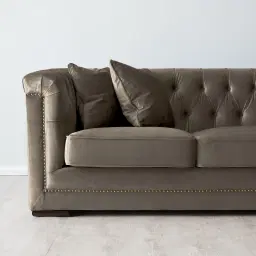 Audrey Mushroom Velvet Corner Sofa