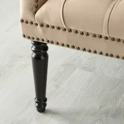 Deco Beige Velvet Armchair