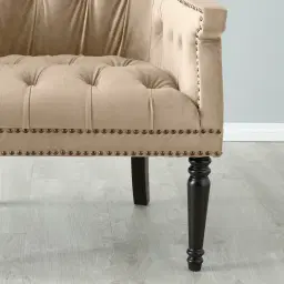 Deco Beige Velvet Armchair