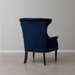 Deco Navy Blue Velvet Armchair
