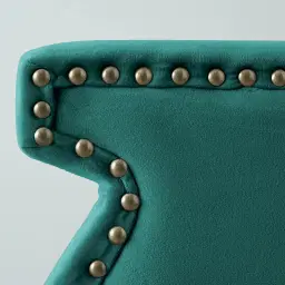 Deco Peacock Blue Velvet Armchair