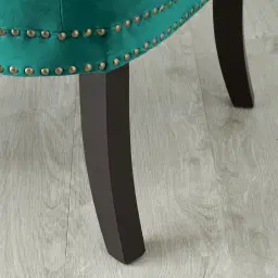 Deco Peacock Blue Velvet Armchair