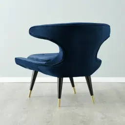 Tarrington Navy Blue Velvet Occasional Chair