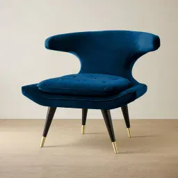 Tarrington Navy Blue Velvet Occasional Chair