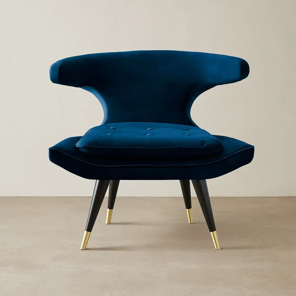 Tarrington Navy Blue Velvet Occasional Chair
