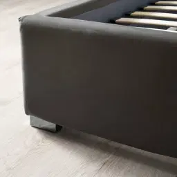 Jacques Charcoal Velvet King Bed - Black Nickel Frame