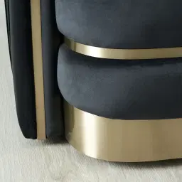 Crown Midnight Black Velvet Occasional Chair