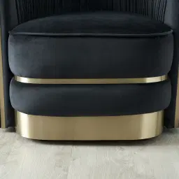 Crown Midnight Black Velvet Occasional Chair