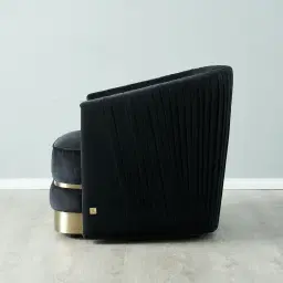 Crown Midnight Black Velvet Occasional Chair