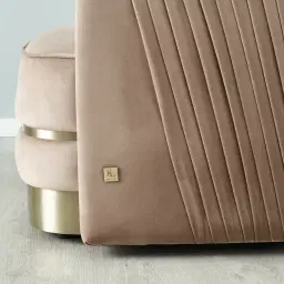 Crown Beige Velvet Occasional Chair