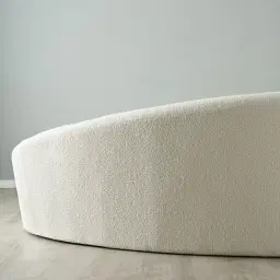 Maddie Curved Cream Turrel 3-Seater Sofa