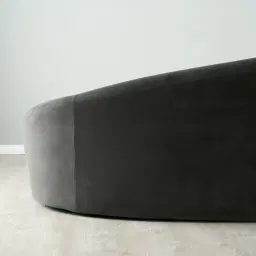 Maddie Curved Charcoal Velvet 3-Seater Sofa