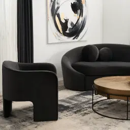 Esther Charcoal Velvet Armchair