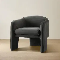 Esther Charcoal Velvet Armchair