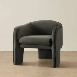 Esther Charcoal Velvet Armchair