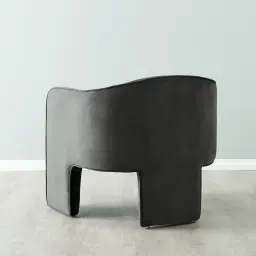 Esther Charcoal Velvet Armchair
