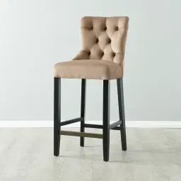 Saxon Beige Velvet Bar Stool