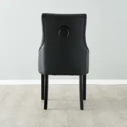 Saxon Black Vegan Leather Dining Chair