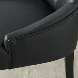 Saxon Black Vegan Leather Dining Chair