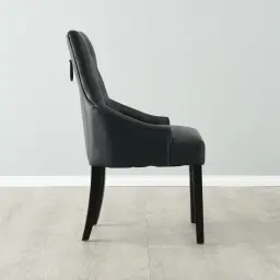 Saxon Black Vegan Leather Dining Chair