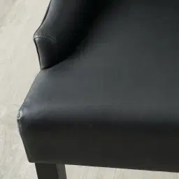 Saxon Black Vegan Leather Dining Chair