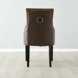 Saxon Brown Vegan Leather Dining Chair  
