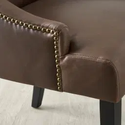 Saxon Brown Vegan Leather Dining Chair  