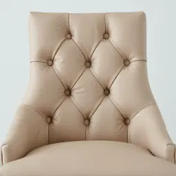 Saxon Sand Beige Vegan Leather Dining Chair